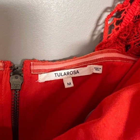 NWT Tularosa Amelia Red Lace Crochet Cropped Off The Shoulder Blouse Top M - Picture 4 of 12